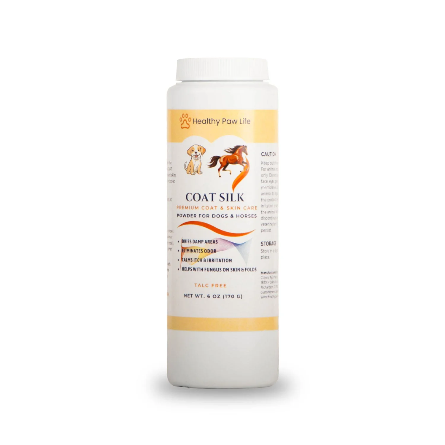 Healthy Paw Life's COAT SILK, Canine And Equine Dry Powder, 6 oz - Image 1