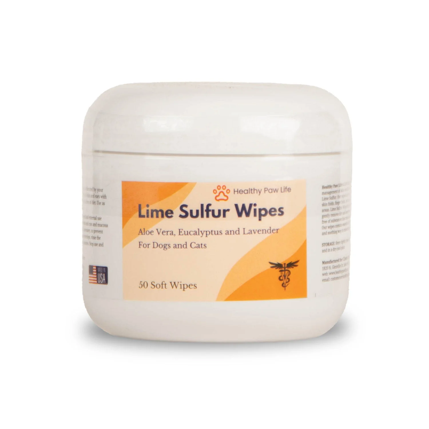 Healthy Paw Life’s Lime Sulfur Wipes (50 ct, 2" Skin Soothe Wipes) - Image 1