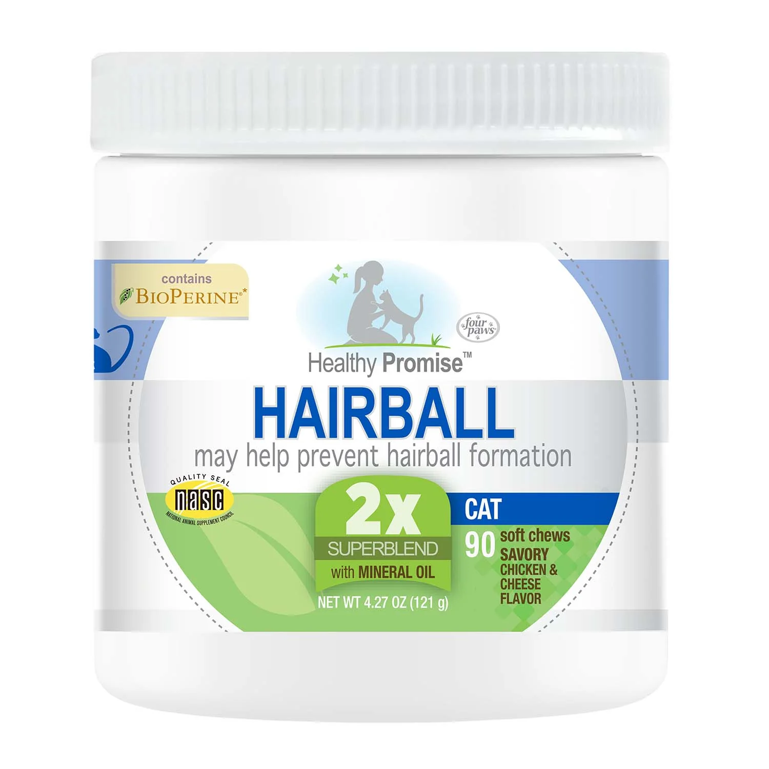 Healthy Promise Cat Hairball Control Soft Chews, Savory Chicken & Cheese, 90 ct - Image 1