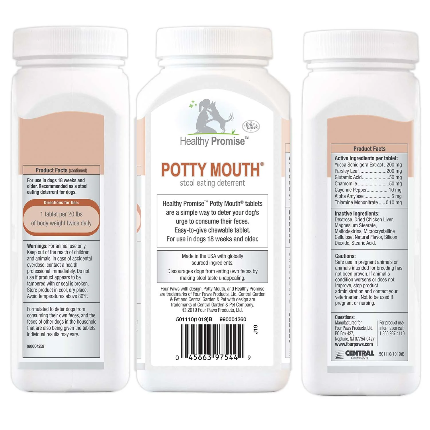 Healthy Promise Potty Mouth Tablets, Coprophagia Stool Eating Deterrent for Dogs, 90 ct - Image 2