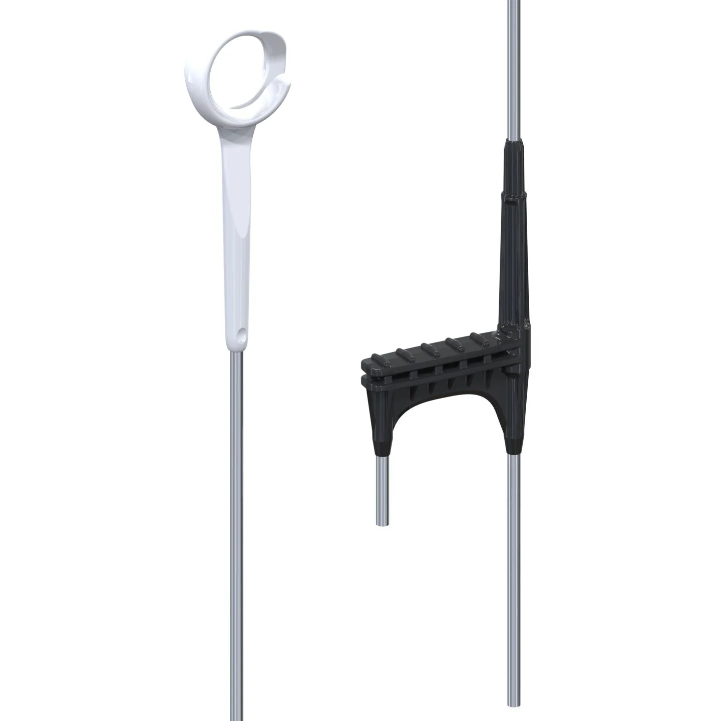 Heavy-Duty Ring Top Electric Fence Post – 33.5"L, 850mm Ring Top, 7mm Steel Shaft, White - Image 1