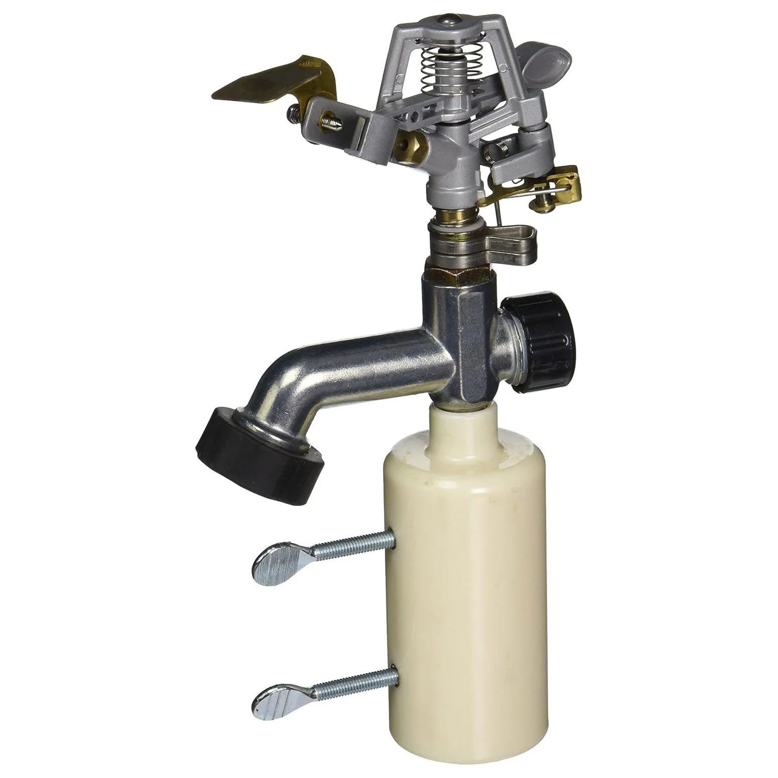 Heavy-Duty T-Post Irrigation Sprinkler Attachment, Brass/Zinc – Adjustable Spray for Garden, Yard, and Corrals, 90 ft Coverage - Image 2