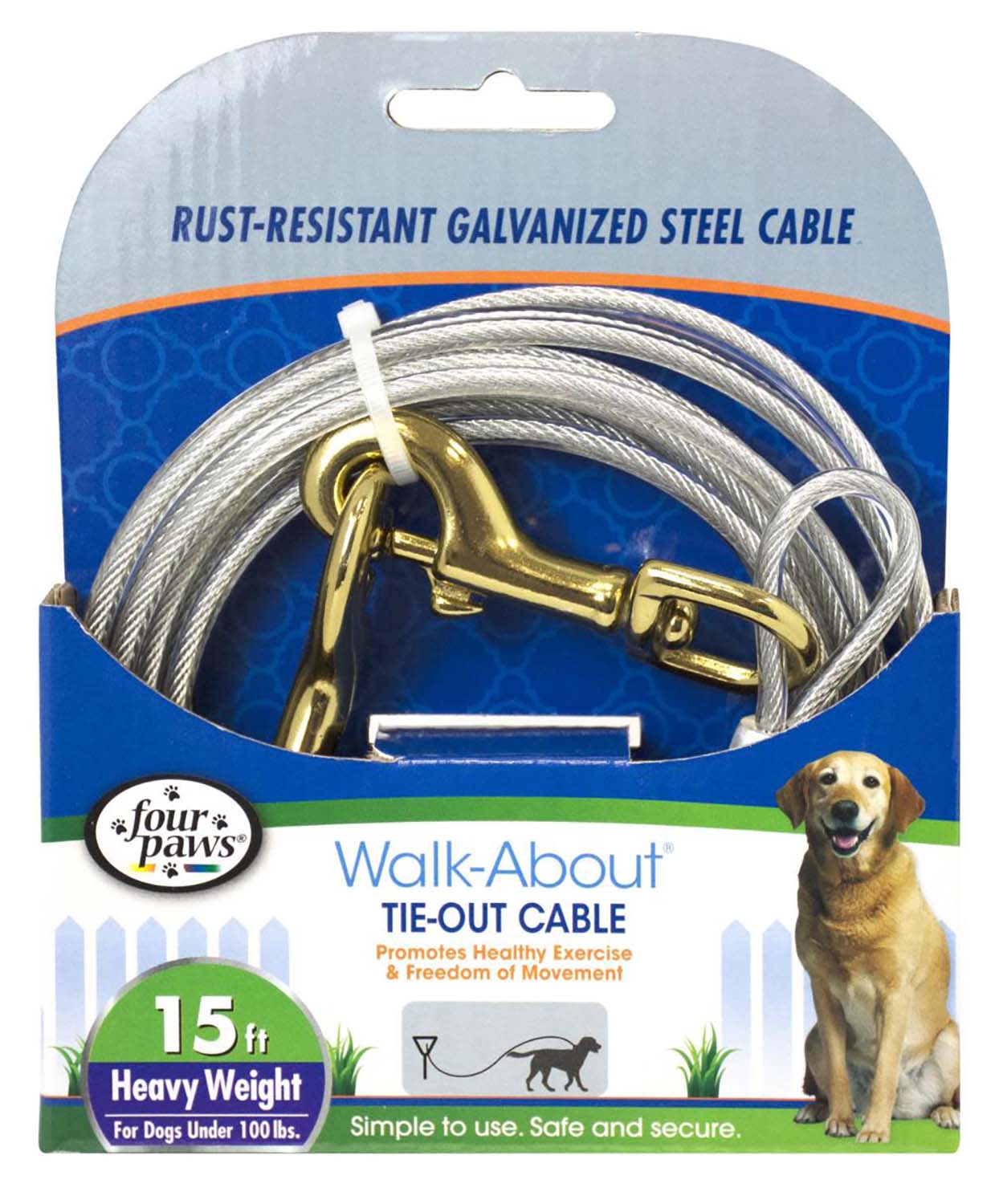 Heavy Weight Dog Tie Out Cable, Silver - Image 1