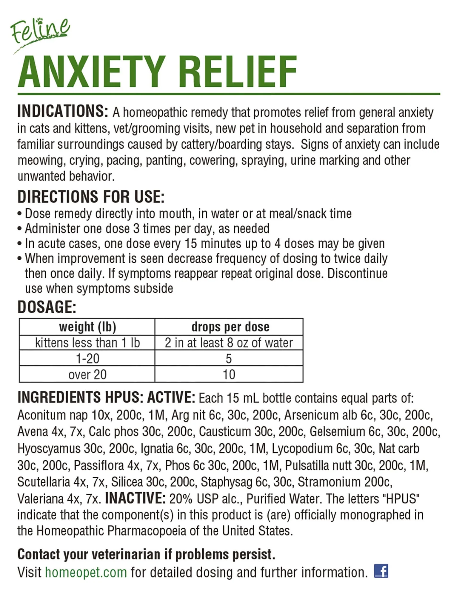 HomeoPet Feline Anxiety Relief Cat Stress and Anxiety Support Drops - Image 2