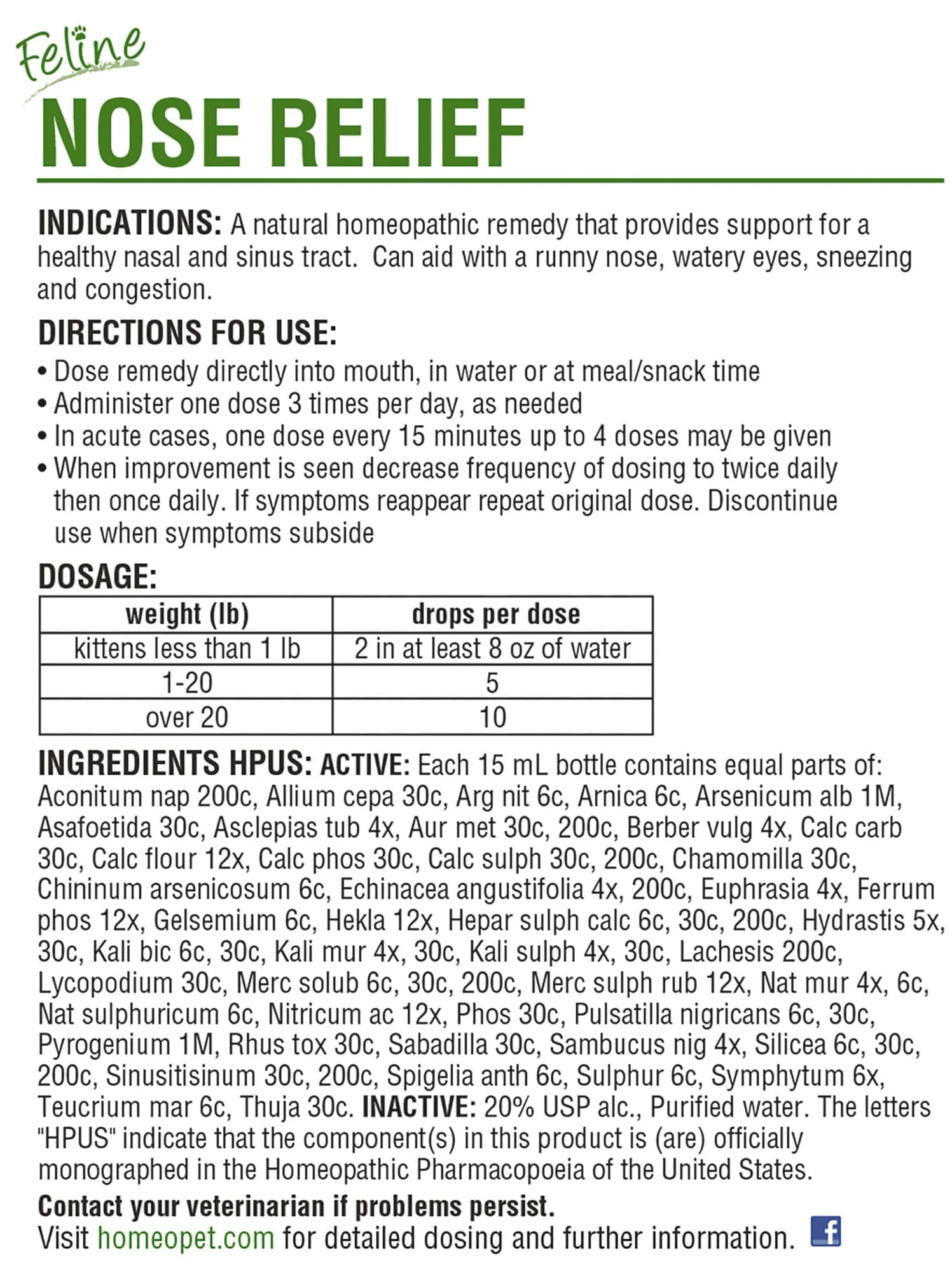 HomeoPet Feline Nose Relief - Image 2
