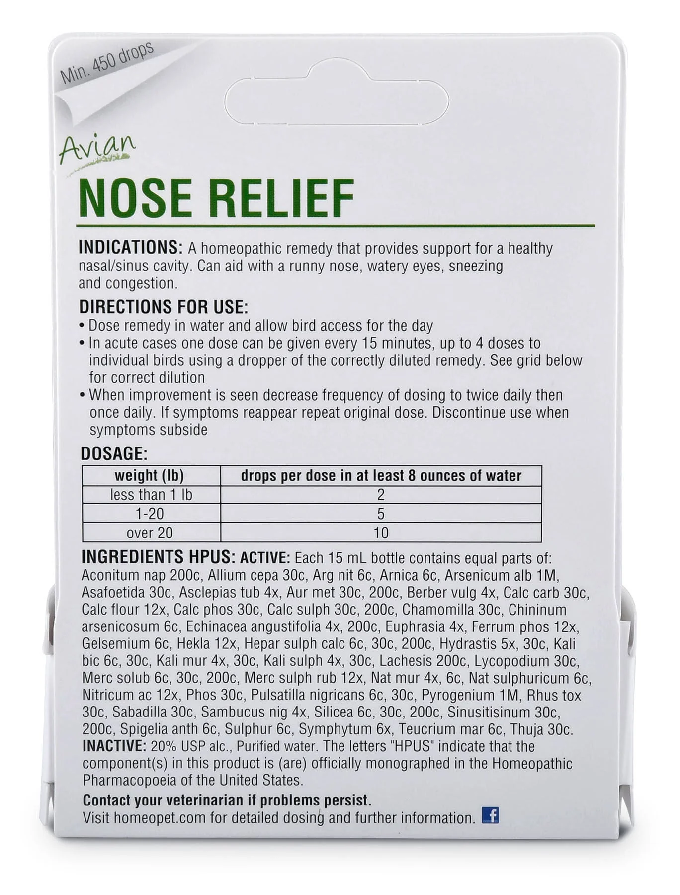 HomeoVet Avian Nose Relief Drops - Image 2