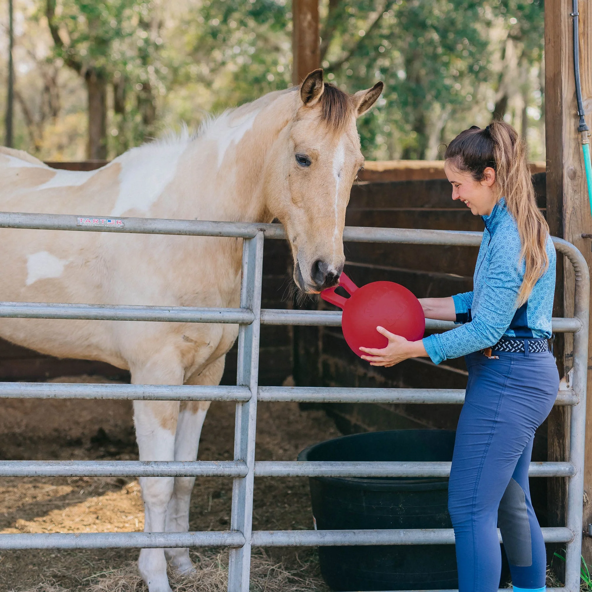 Horseman's Pride Scented Jolly Ball 10" Horse Toy – Durable, Chew-Resistant Equine Enrichment Ball for Outdoor Fun - Image 2