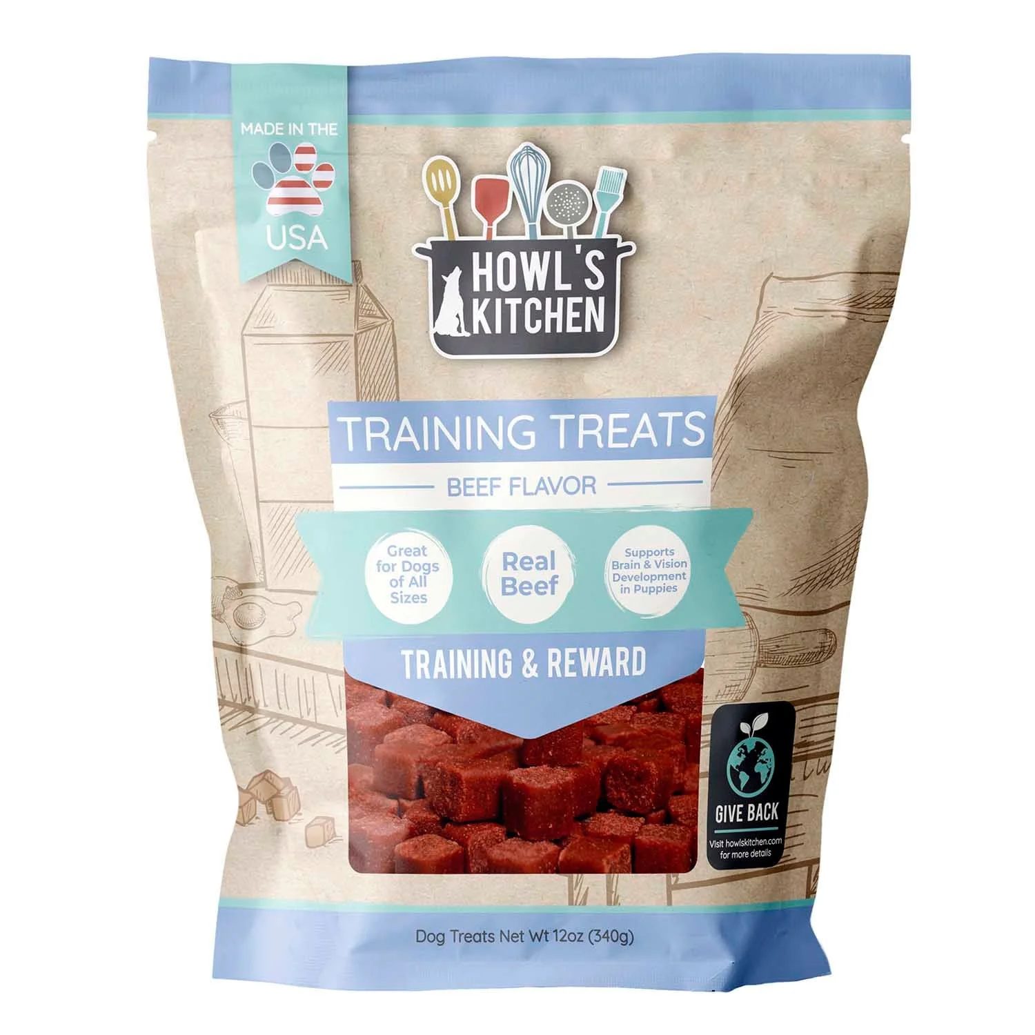 Howl's Kitchen Beef Flavor Training Bites, 12 oz - Image 1