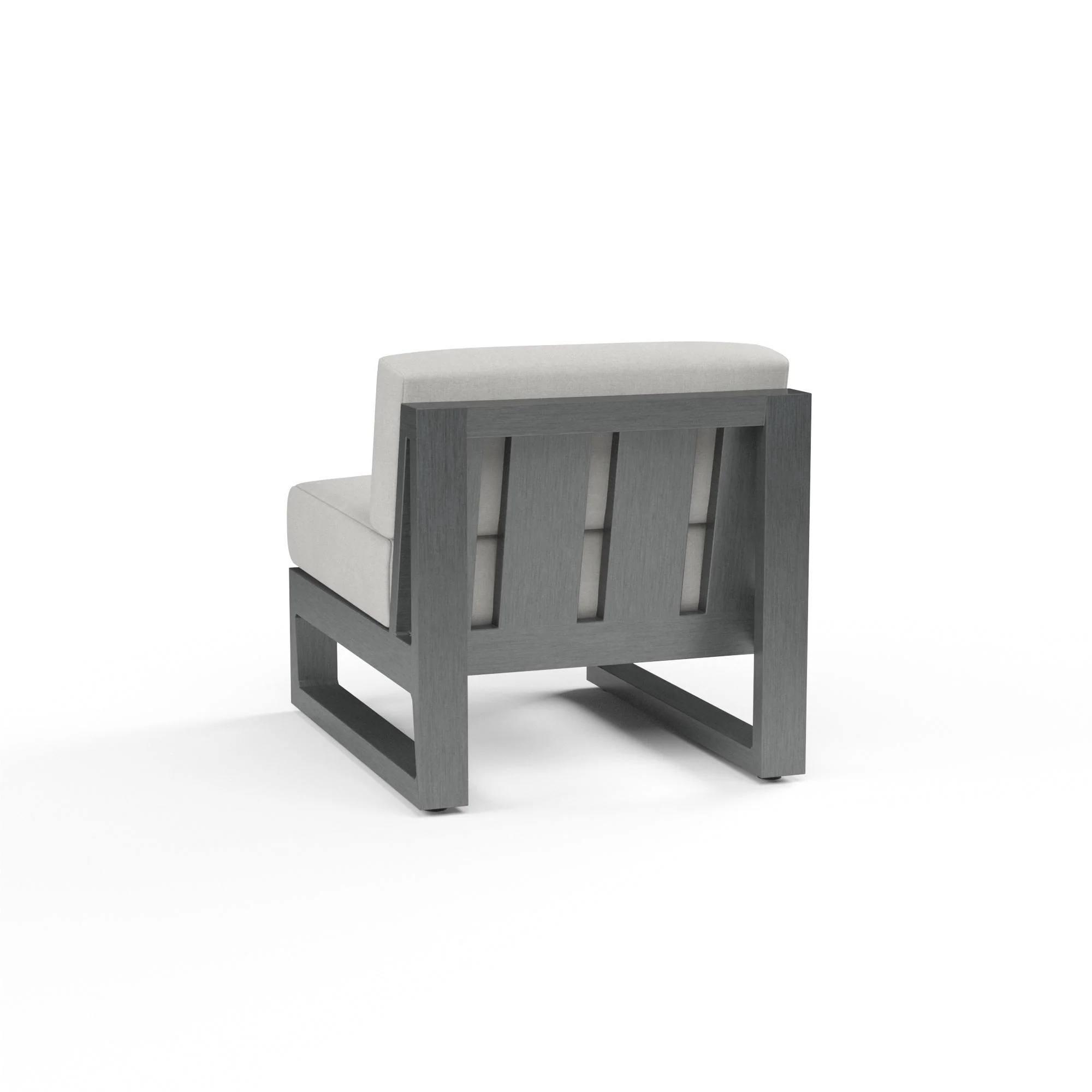 Redondo Armless Club in Cast Silver, No Welt - Image 2