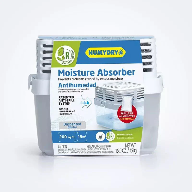 Humydry Premium 15.9 oz Moisture Absorber Device – Refillable Unscented Dehumidifier for Rooms up to 200 sq ft - Image 1