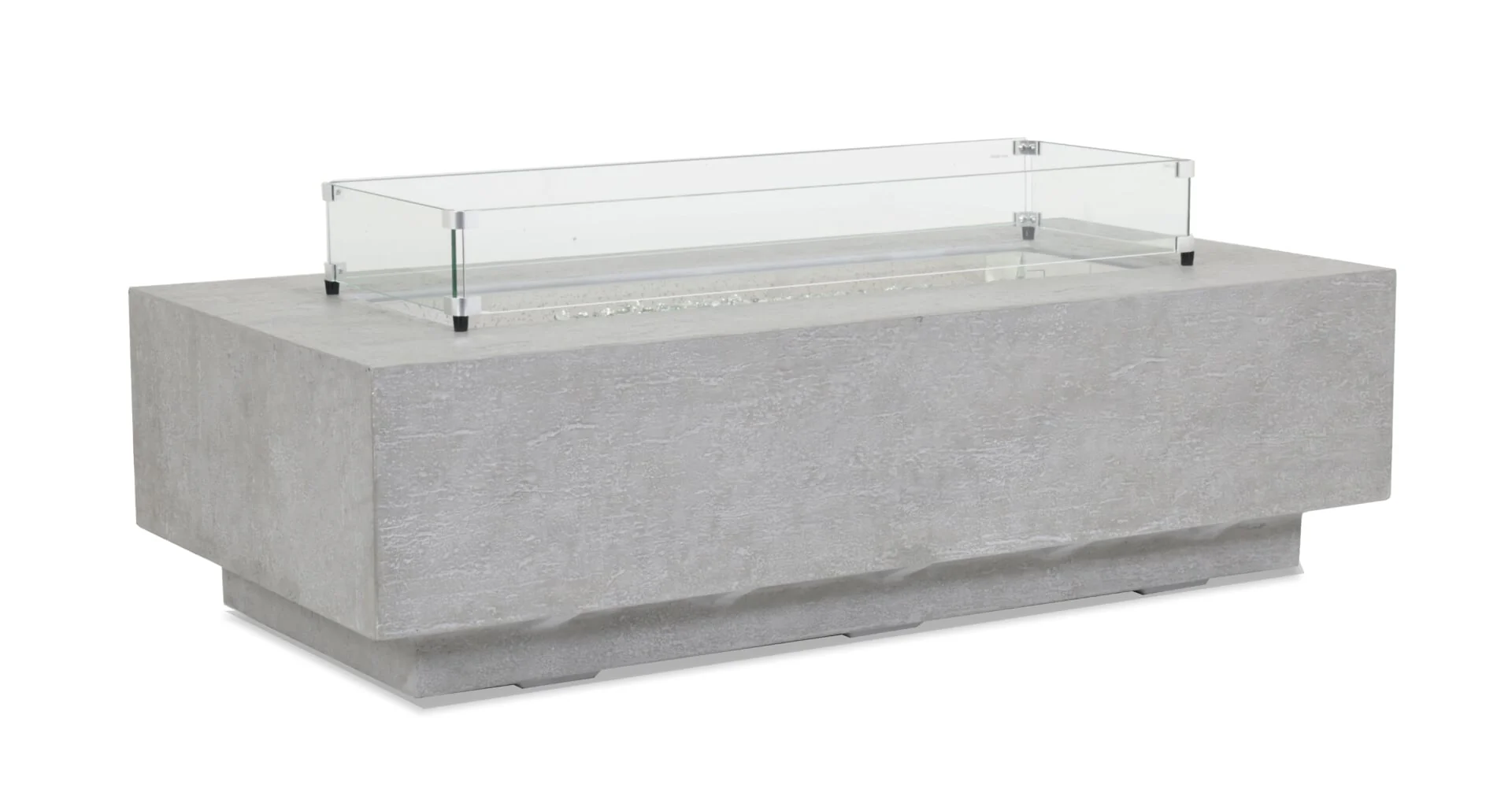Gravelstone Rectangular Fire Table w/ Glass Surround - Image 1