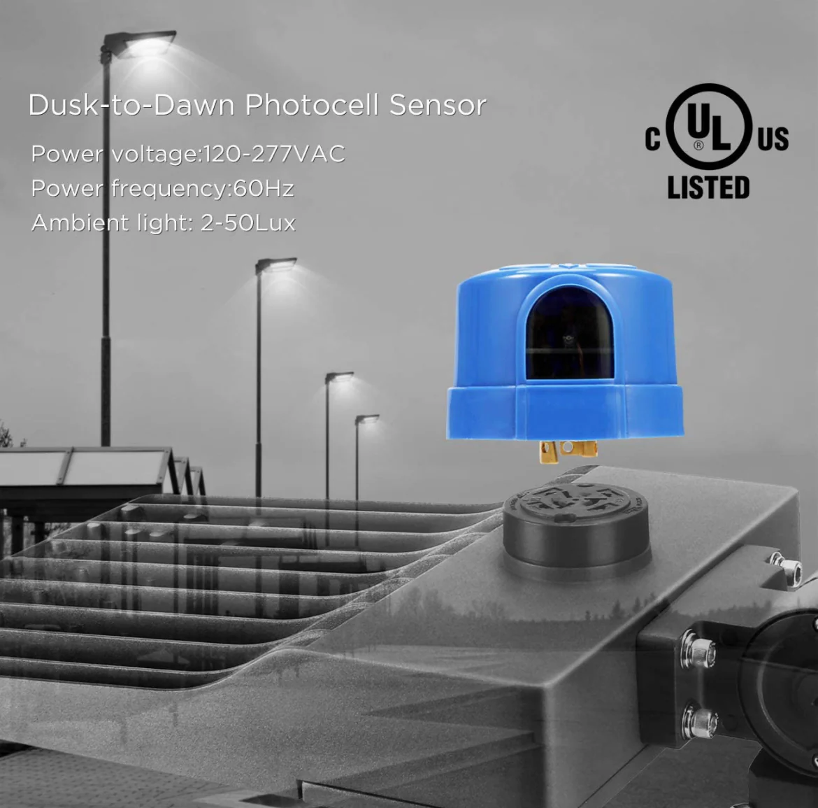 Electronic Dusk to Dawn Photocell Sensor – 120-277V – Twist Lock – 1000W Max