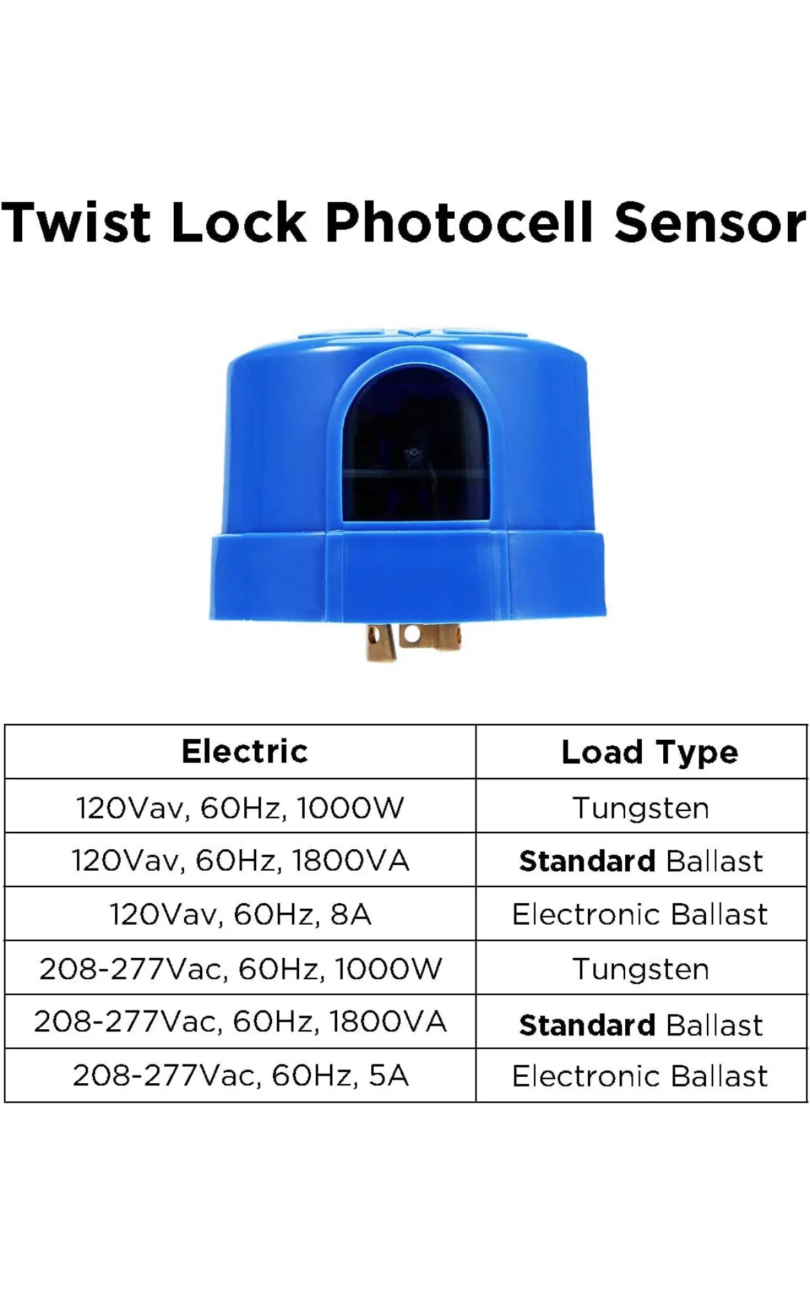 Electronic Dusk to Dawn Photocell Sensor - 120-277V - Twist Lock - 1000W Max - Image 3