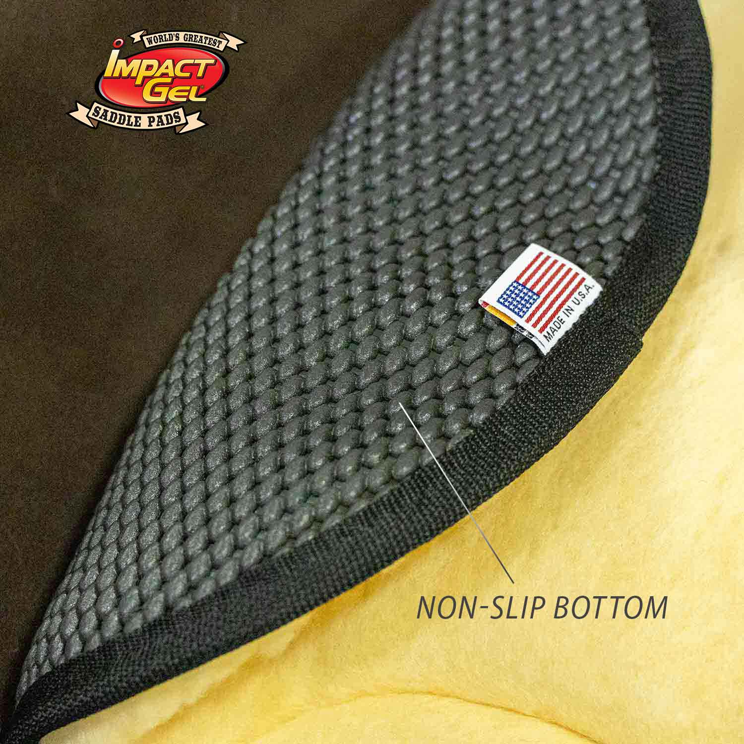 Impact Gel Fleece Seat Saver Horse Saddle Cushion, Tan - Image 3