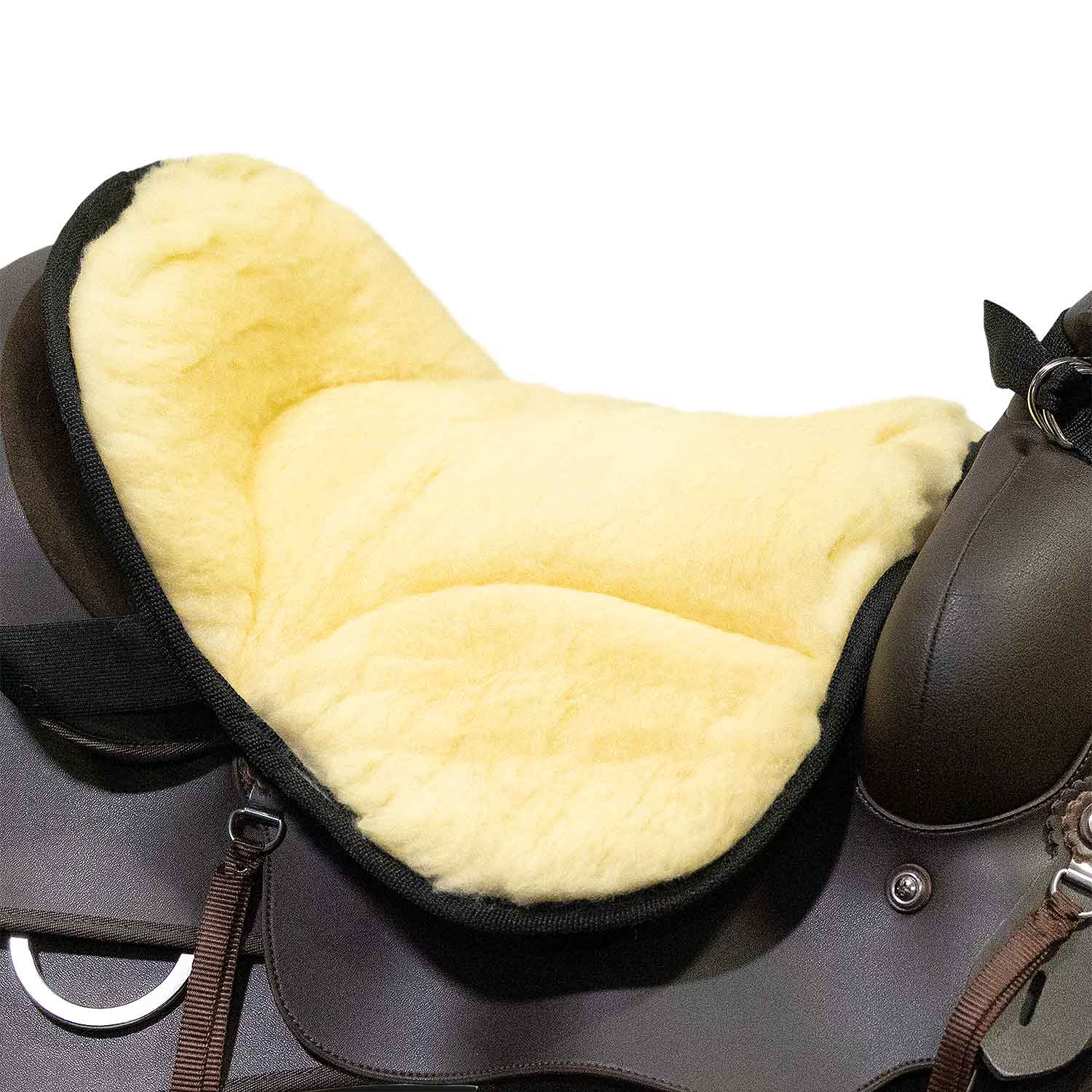 Impact Gel Fleece Seat Saver Horse Saddle Cushion, Tan - Image 1