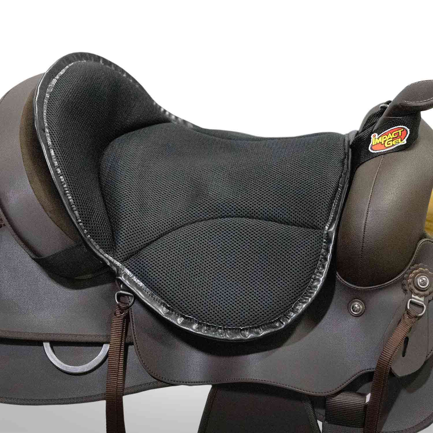 Impact Gel Mesh Seat Saver Horse Saddle Cushion, Black - Image 1