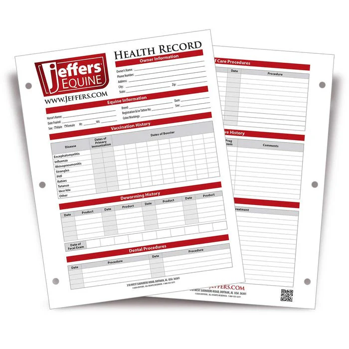 Jefers Horse Fleece Polo Wraps - Reusable Set of 4 Wraps and 1 Equine Health Record - Image 2