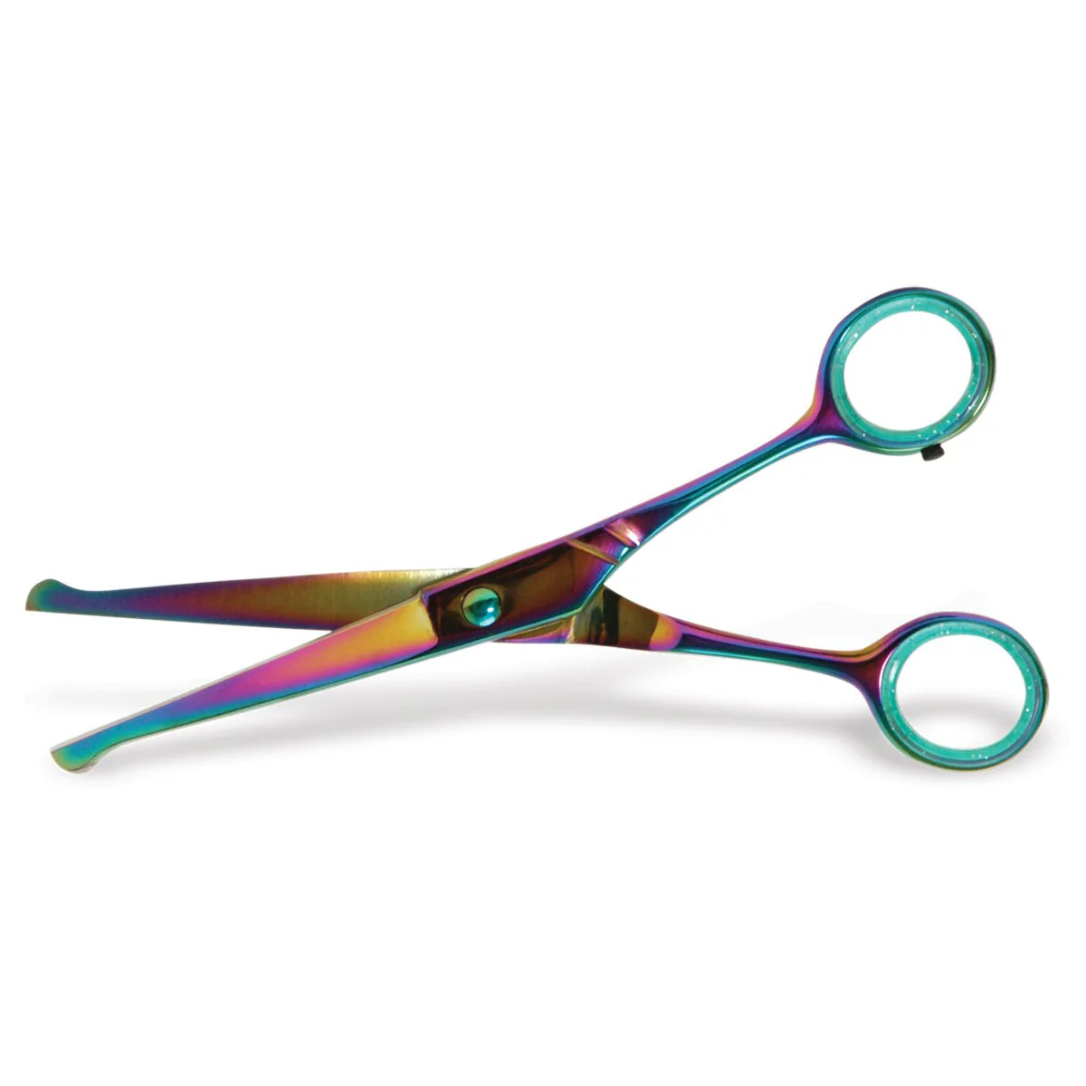Jeffers Ball-Tip Curved Grooming Shear in Multicolored Stainless Steel, 6 1/2" - Image 2