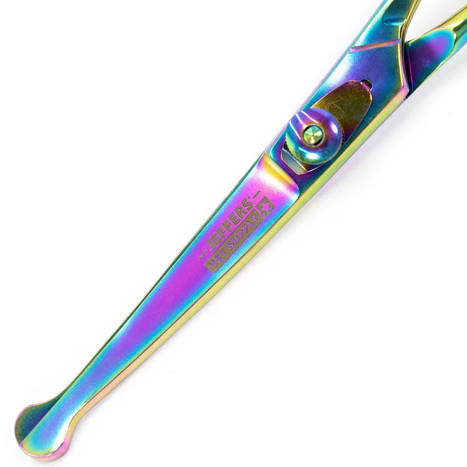 Jeffers Ball-Tip Curved Grooming Shear in Multicolored Stainless Steel, 6 1/2" - Image 3