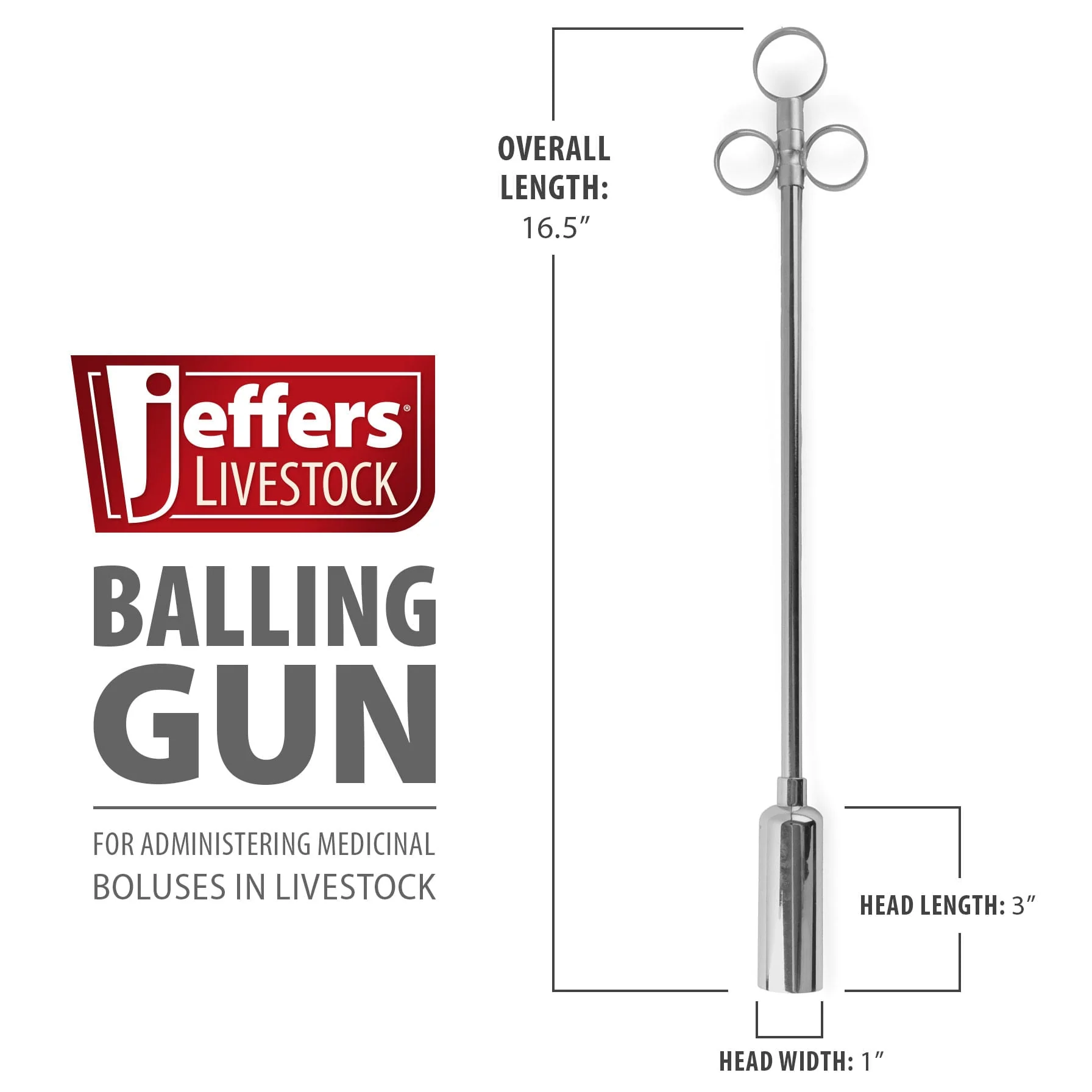 Jeffers Balling Gun with Metal Head - Image 2