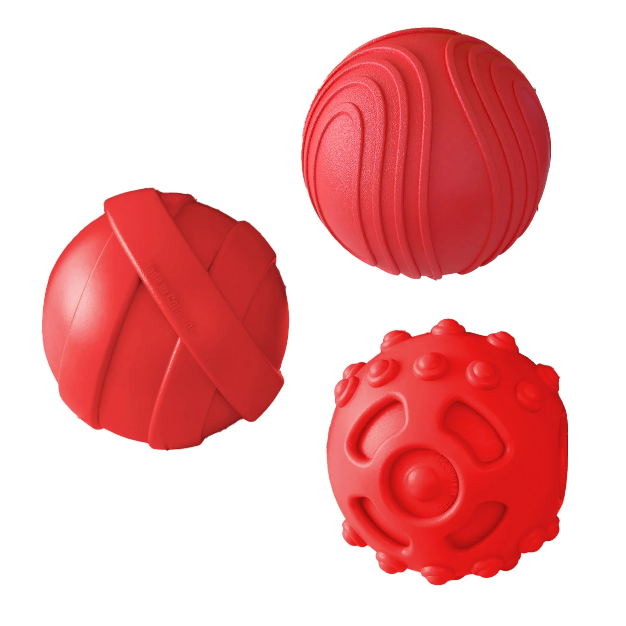 Jeffers Balls Natural Rubber Dog Chew Toys, 3 pc, Medium - Image 1