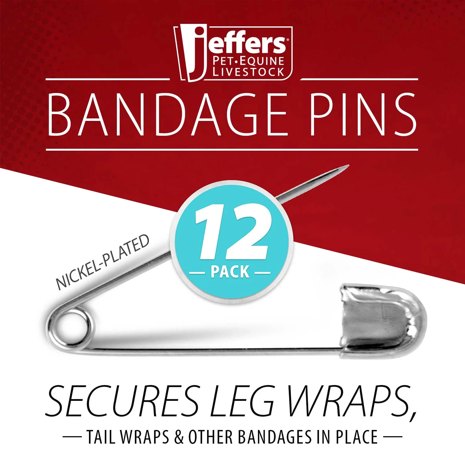 Jeffers Bandage Pins, 12 Pack - Image 2