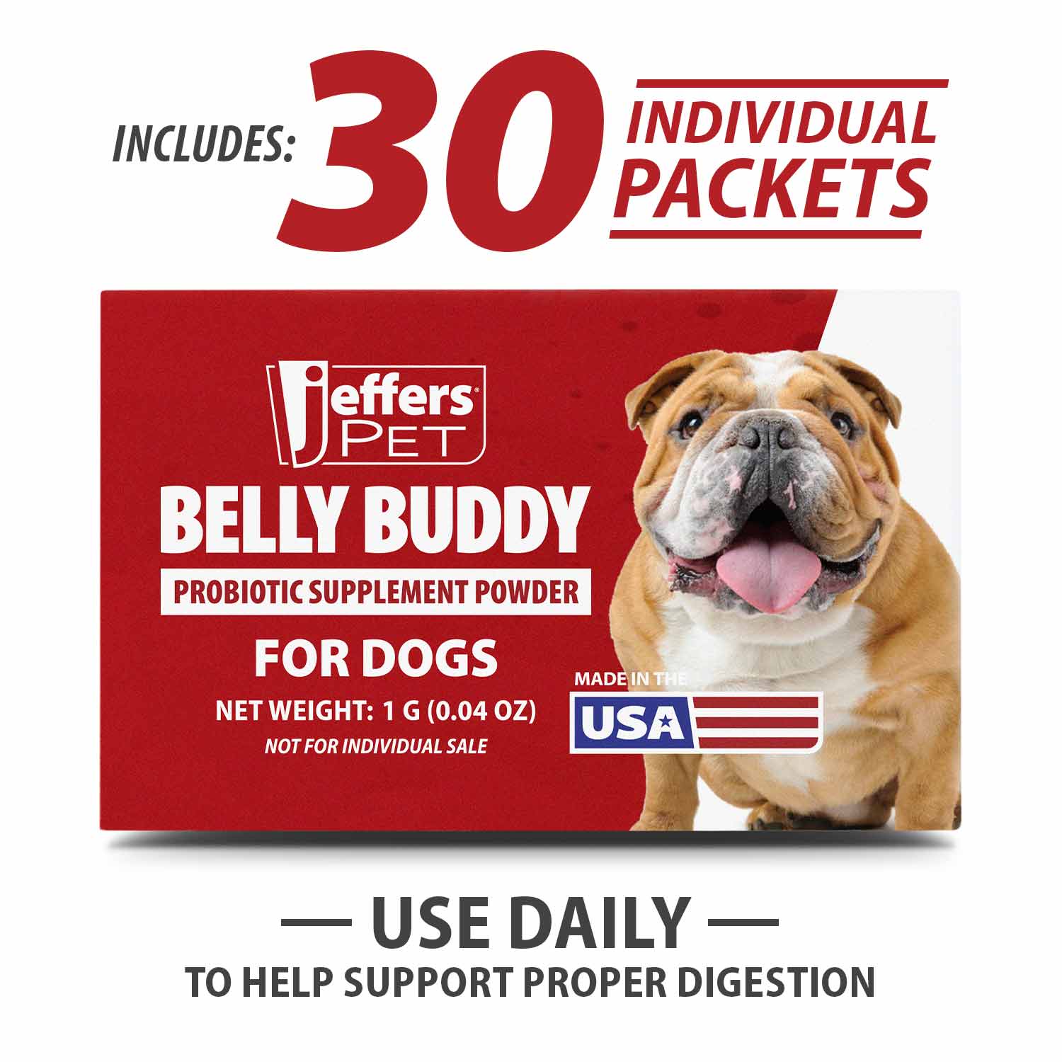 Jeffers BELLY BUDDY Probiotic Supplement Powder for Dogs – Multi-Strain Digestive & Immune Support - Image 2