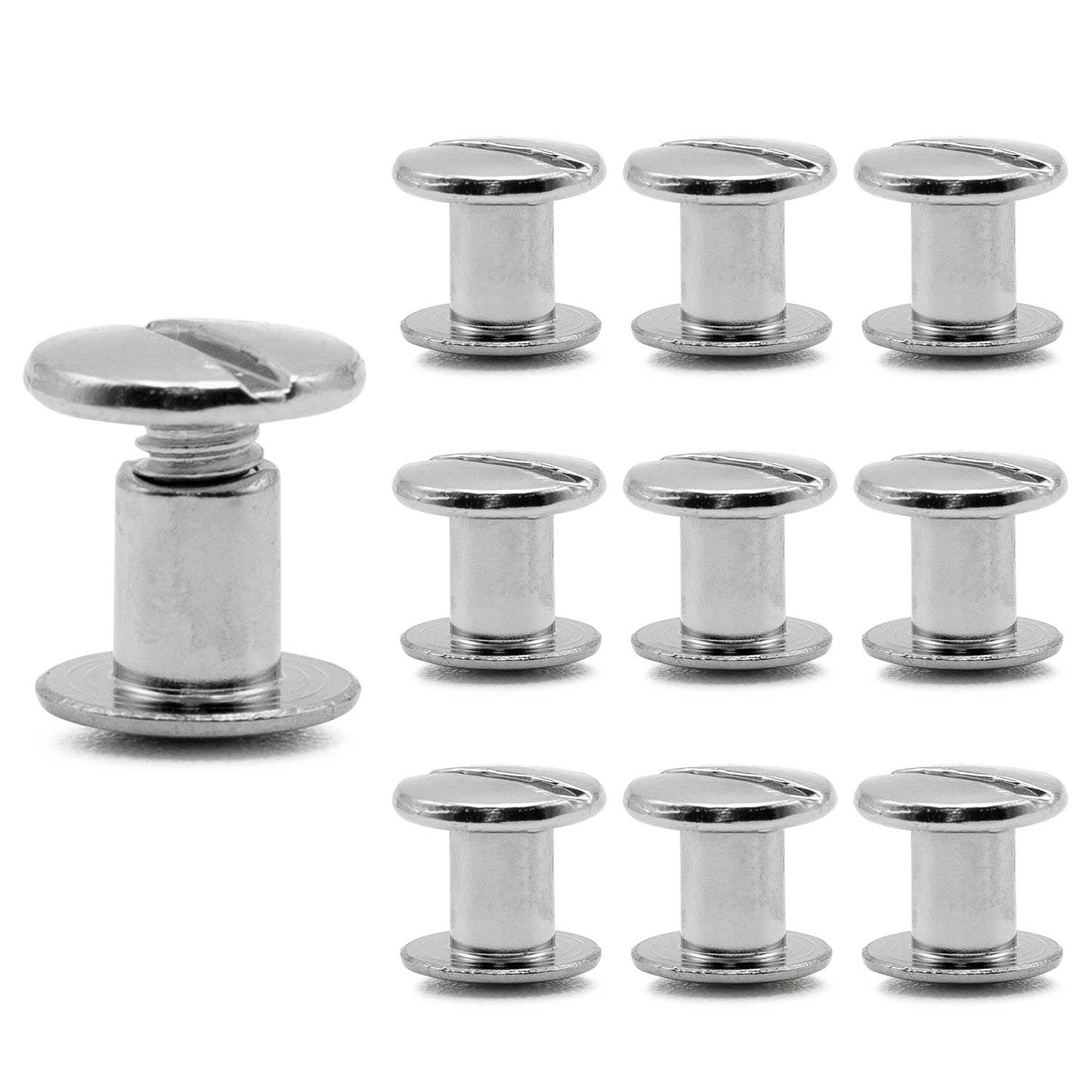 Jeffers Chicago Screws for Leather & Tack, 10 Pack - Image 1