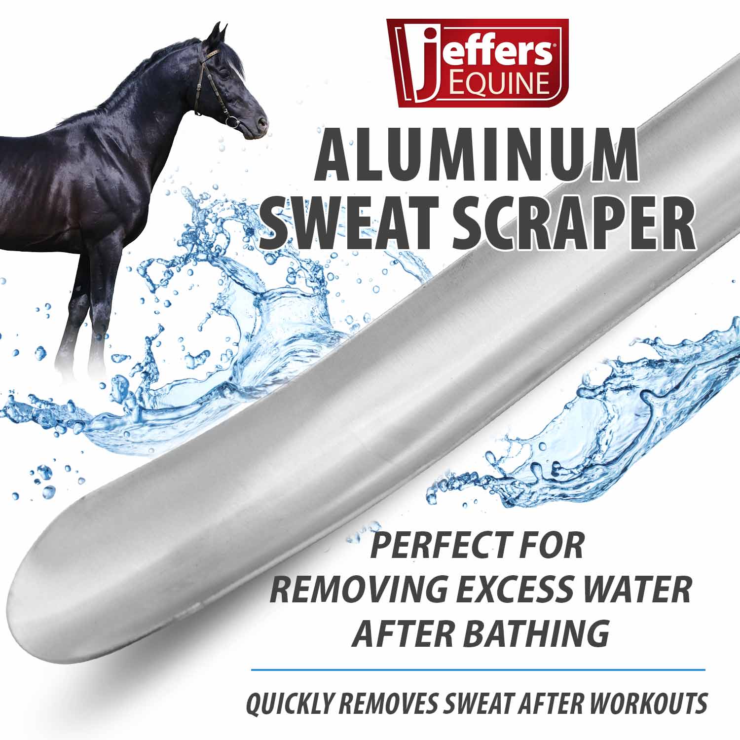 Jeffers Contoured Aluminum Sweat Scraper for Horses - Image 3