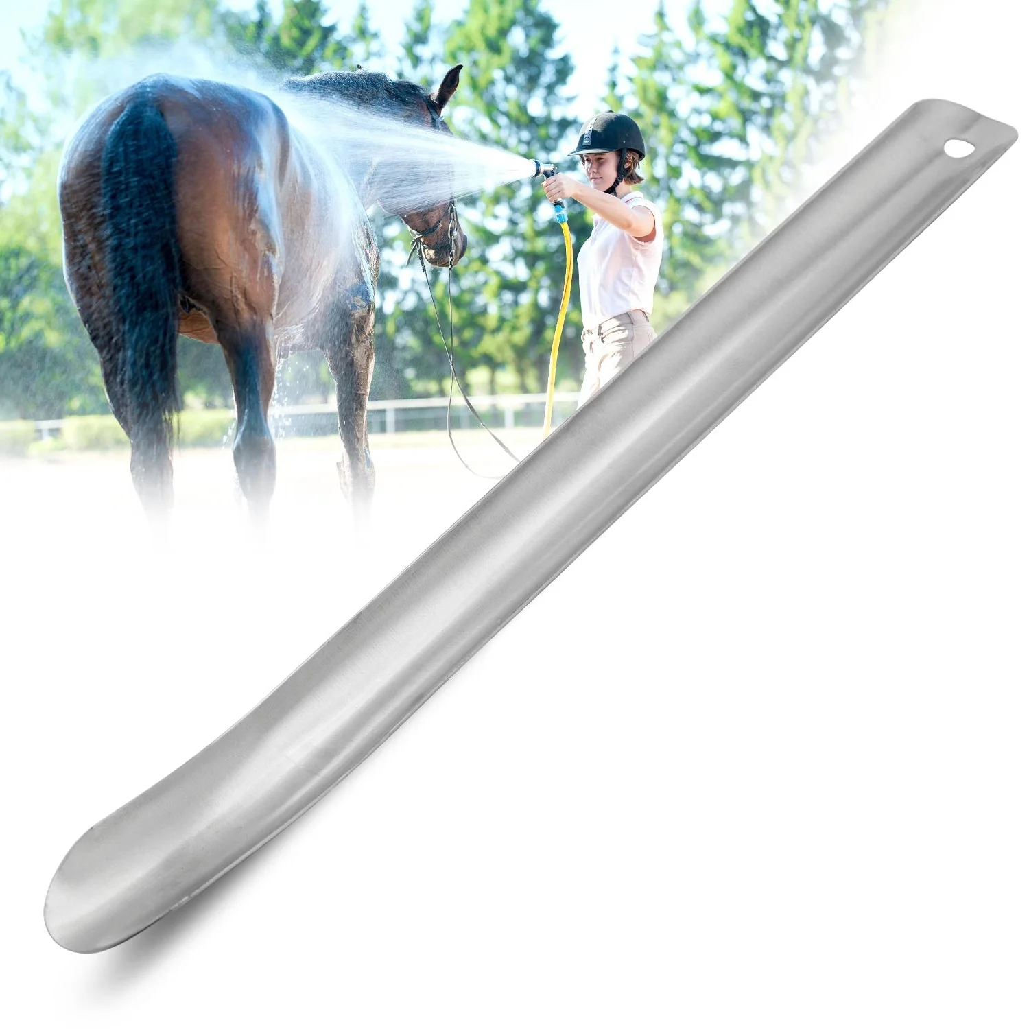 Jeffers Contoured Aluminum Sweat Scraper for Horses