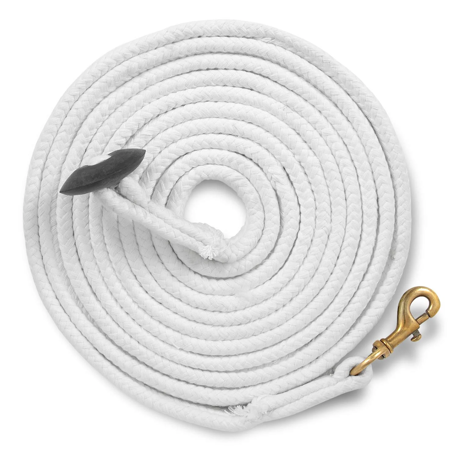 Jeffers Equine Braided Cotton Lunge Line with Rubber Stopper, 25' L - Image 1
