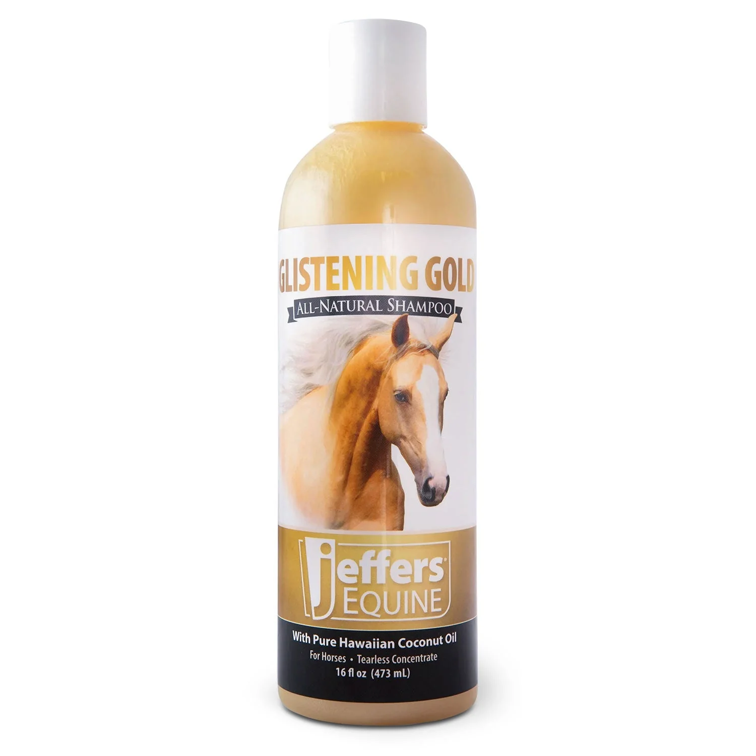 Jeffers Equine Glistening Gold All-Natural Tearless Horse Shampoo with Pure Hawaiian Coconut Oil - Image 1