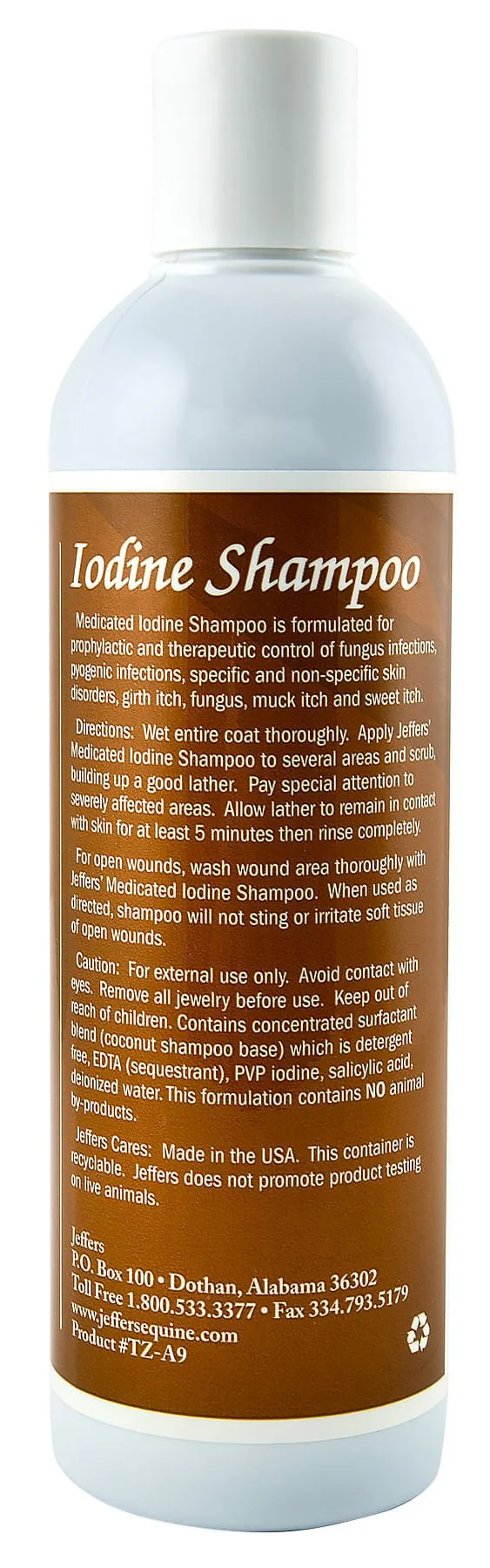 Jeffers Equine Medicated Iodine Antibacterial and Antifungal Horse Shampoo - Image 2