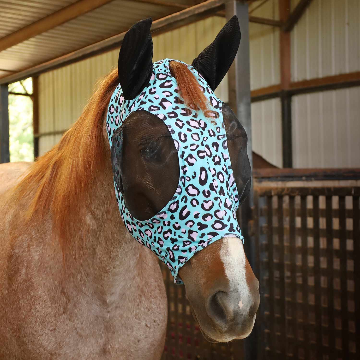 Jeffers Expression Lycra Horse Fly Mask with Ears - Image 2