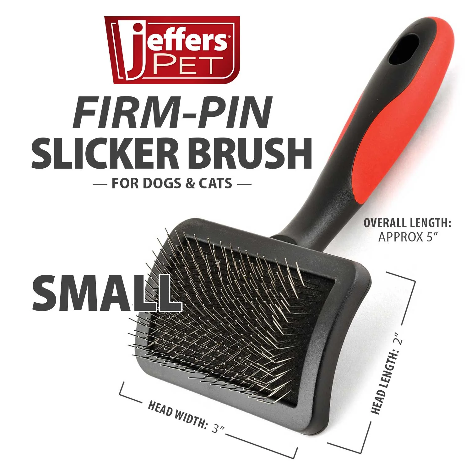 Jeffers Firm Pin Universal Slicker Pet Grooming Brush - Image 3