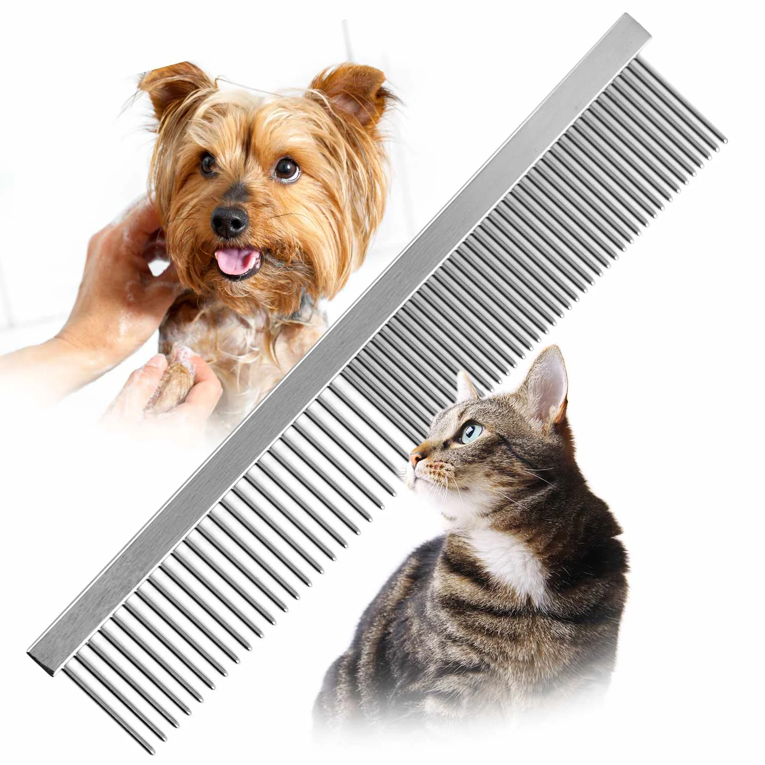 Jeffers Flat Back Pet Grooming Combs - Image 1