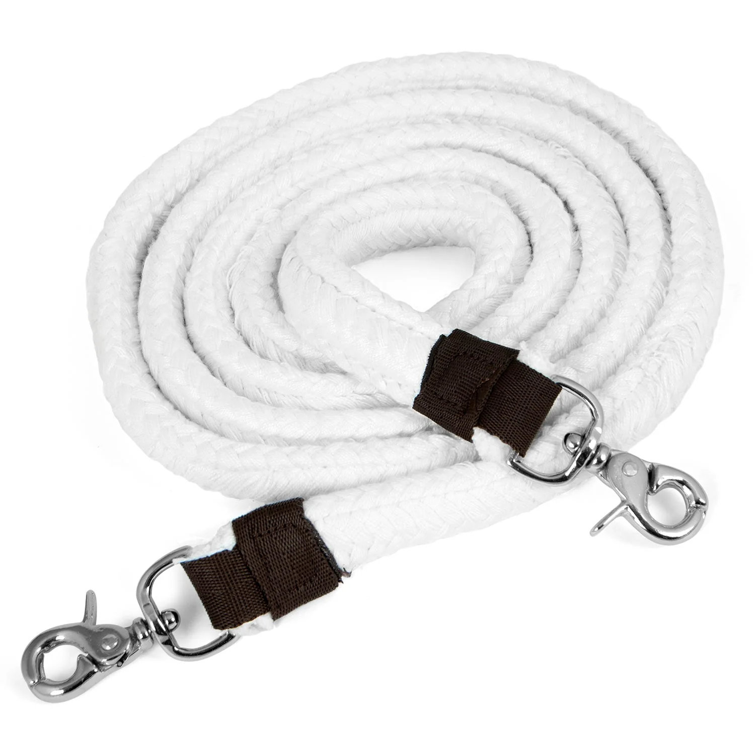 Jeffers Flat Braid Cotton Roping Rein, 7′ White