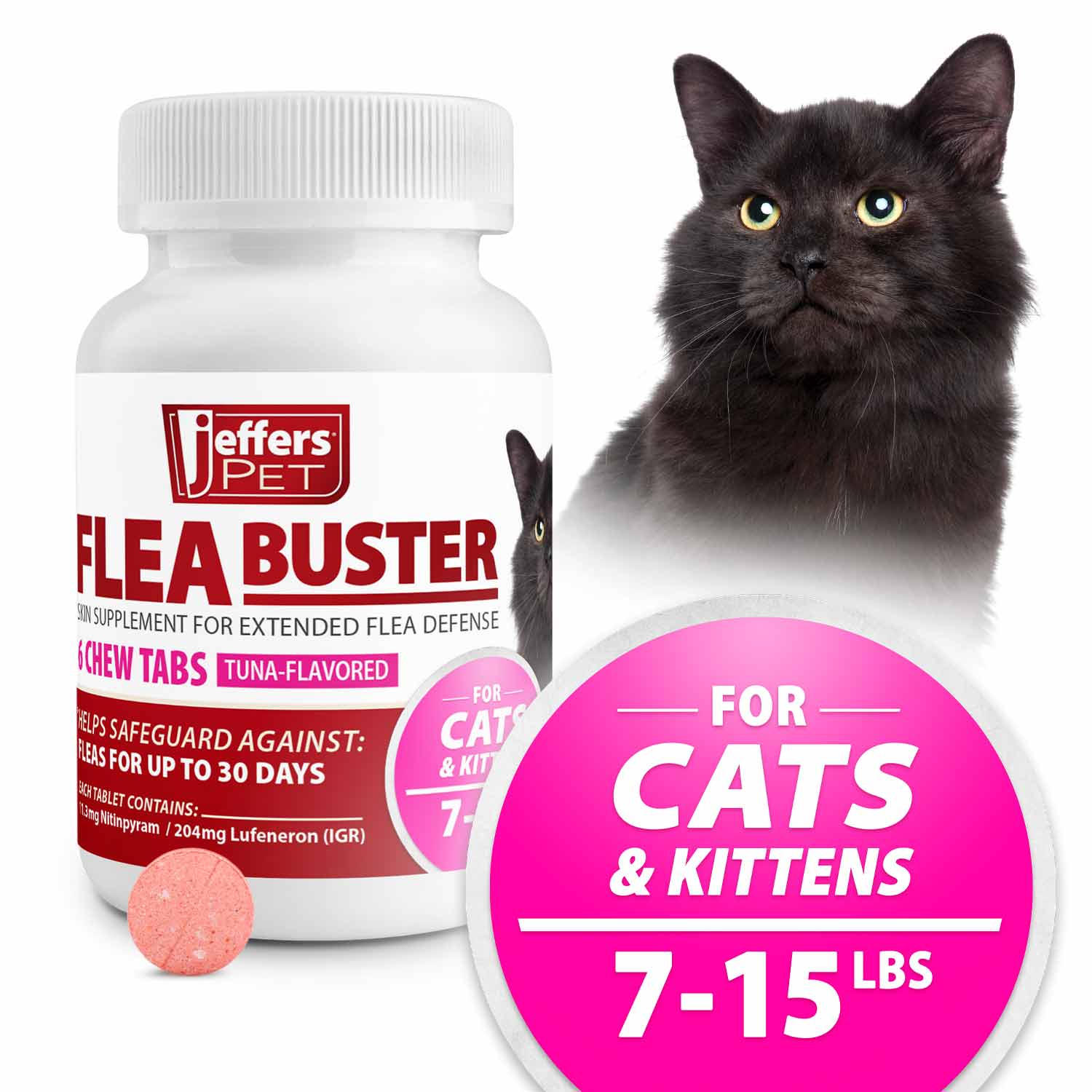 Jeffers Flea Buster Cat Monthly Oral Flea Supplement - Image 2