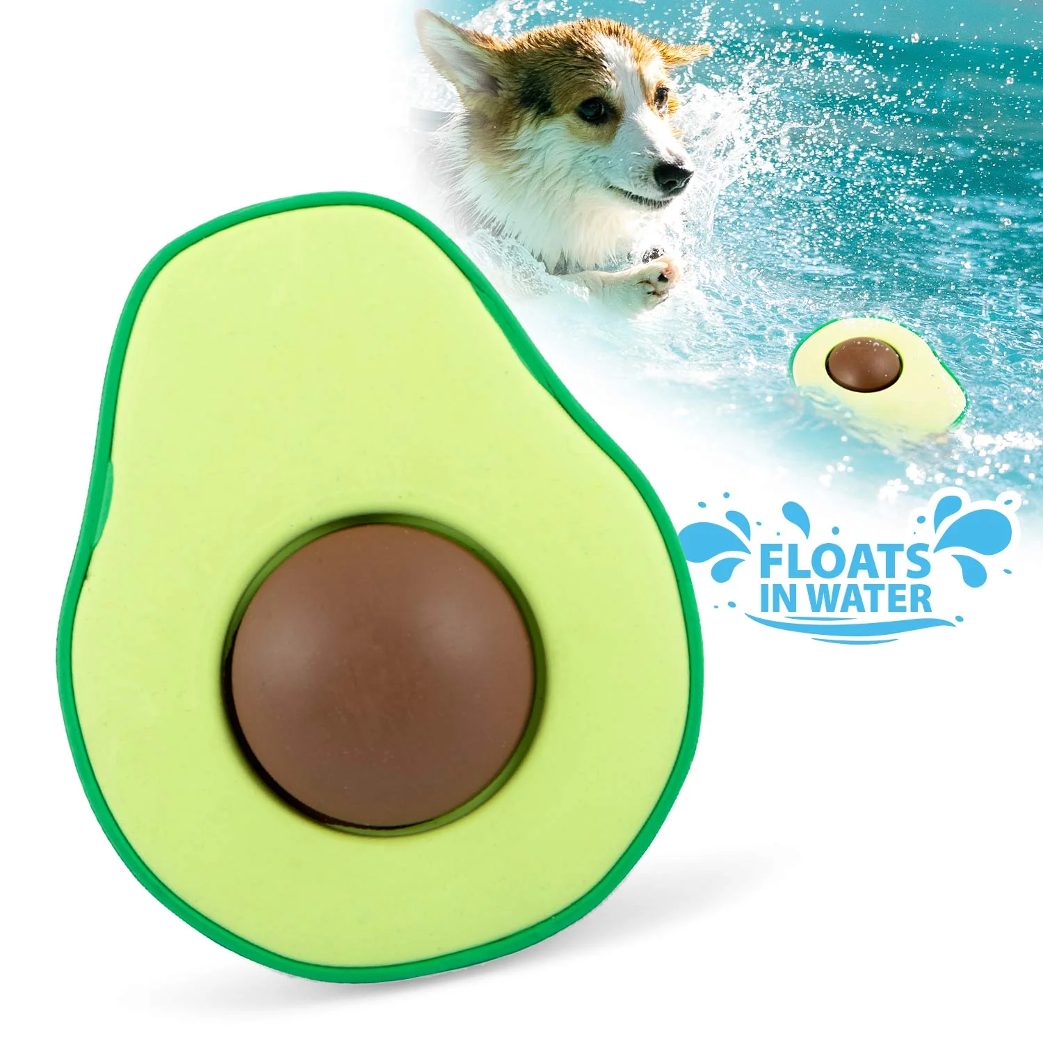 Jeffers Floating Natural Rubber Dog Chew Toy with Vanilla Scent for Dental Health and Water Play - Image 1