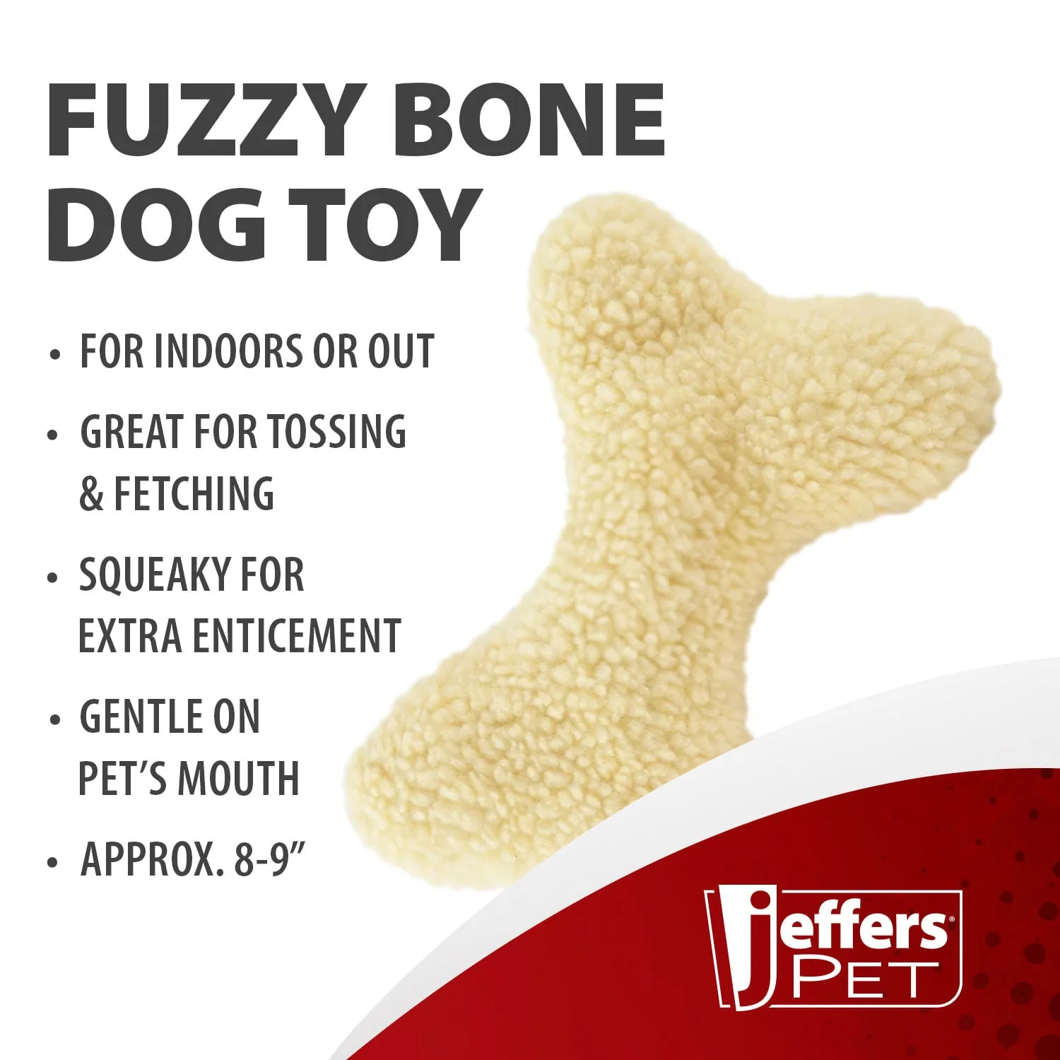 Jeffers Fuzzy Shapes Squeaker Dog Toys, Natural Color, Star/Man/Bone - Image 3