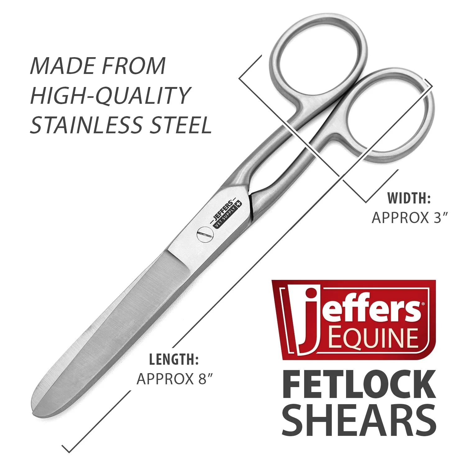 Jeffers Horse Grooming Fetlock Shears, Stainless Steel - Image 2