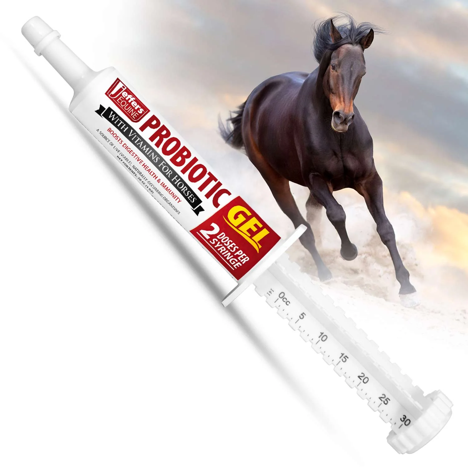 Jeffers Probiotic Gel for Horses, 2 Dose Syringe - Image 1