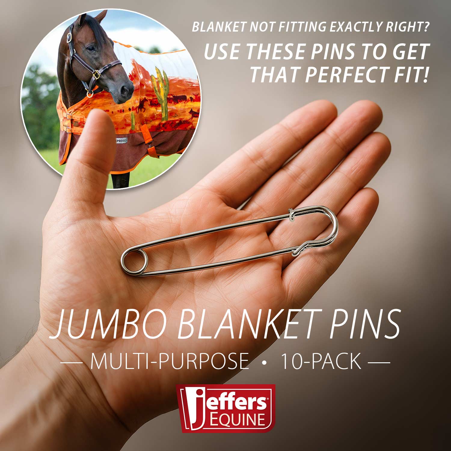Jeffers Jumbo Multi-Purpose Blanket Pins, 10-Pack - Image 2