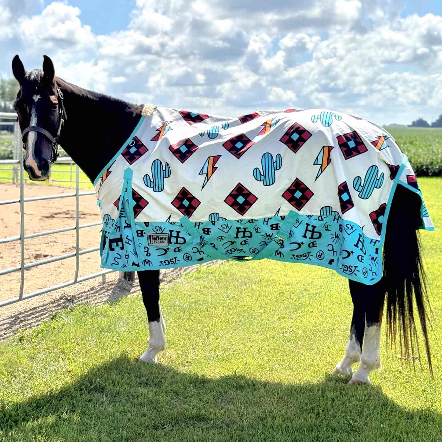 Jeffers Limited Edition "The Avarie" 1200 Denier Economy Plus Standard Neck Medium Weight Horse Turnout Blanket, 240g Fill - Image 1