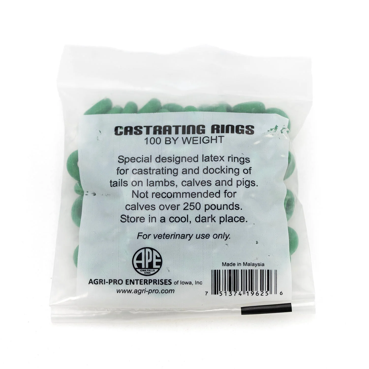 Jeffers Livestock Rubber Ring Castrator Bands, 100 pack - Image 2