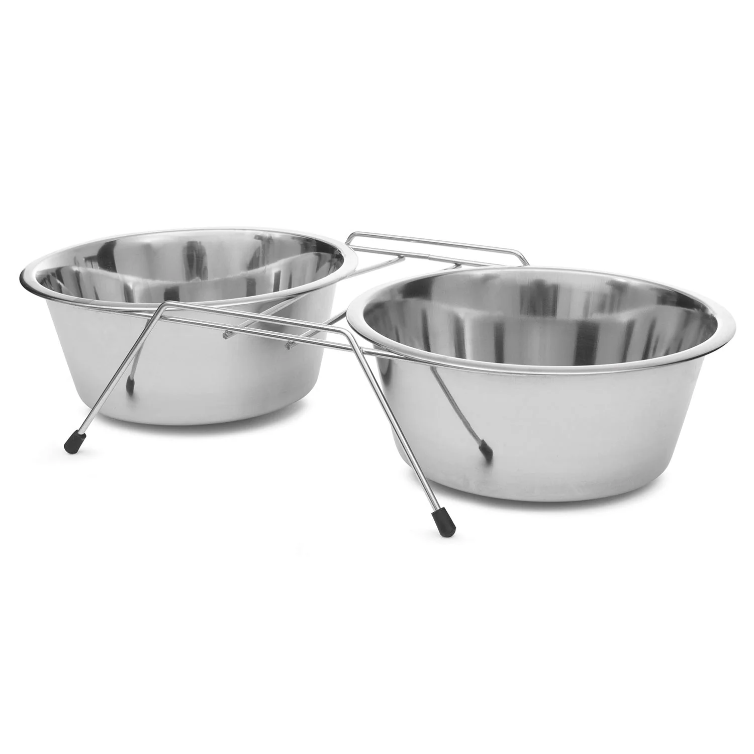Jeffers Low Profile Stainless Steel Double Diner Pet Bowls - Image 1
