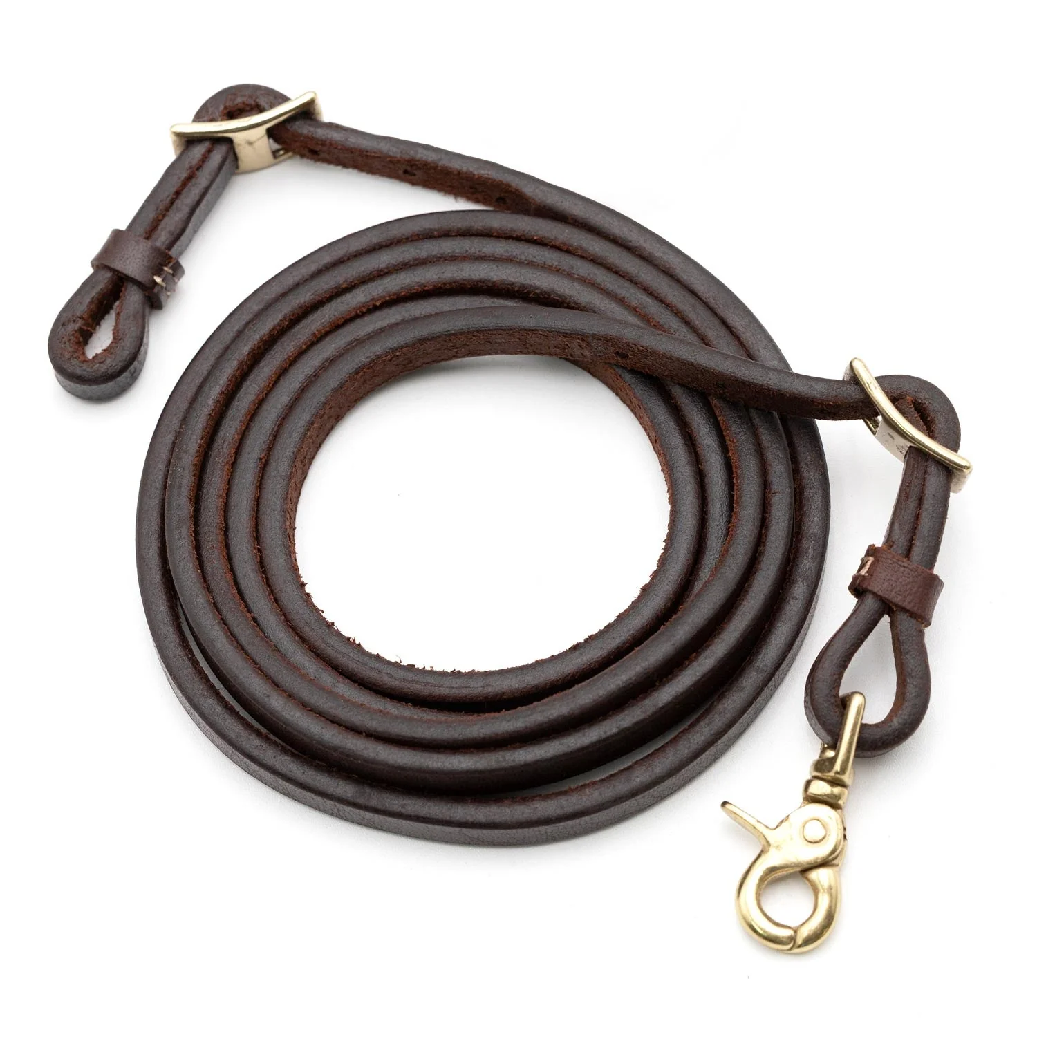 Jeffers LuxeLeather Heavy Oiled Adjustable Roping Rein with Scissor Snap for Horses - Image 1