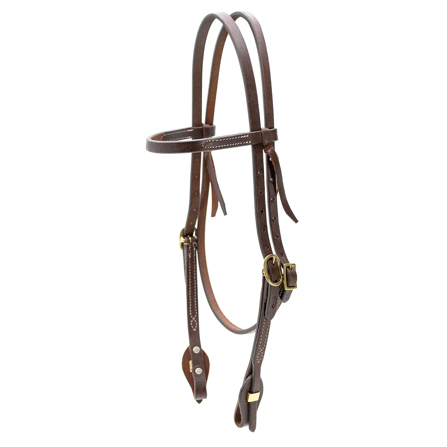 Jeffers LuxeLeather Heavy Oiled Browband Headstall with Quick Change Bit Ends for Horses - Image 1