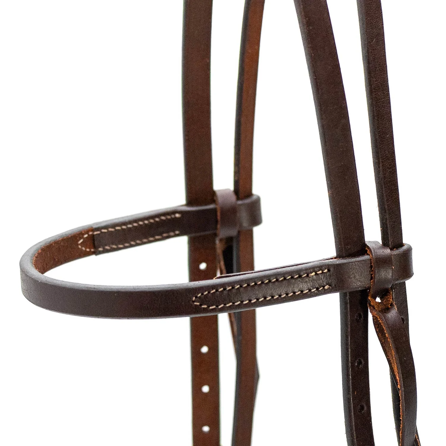 Jeffers LuxeLeather Heavy Oiled Browband Headstall with Water Tie Bit Ends for Horses - Image 2