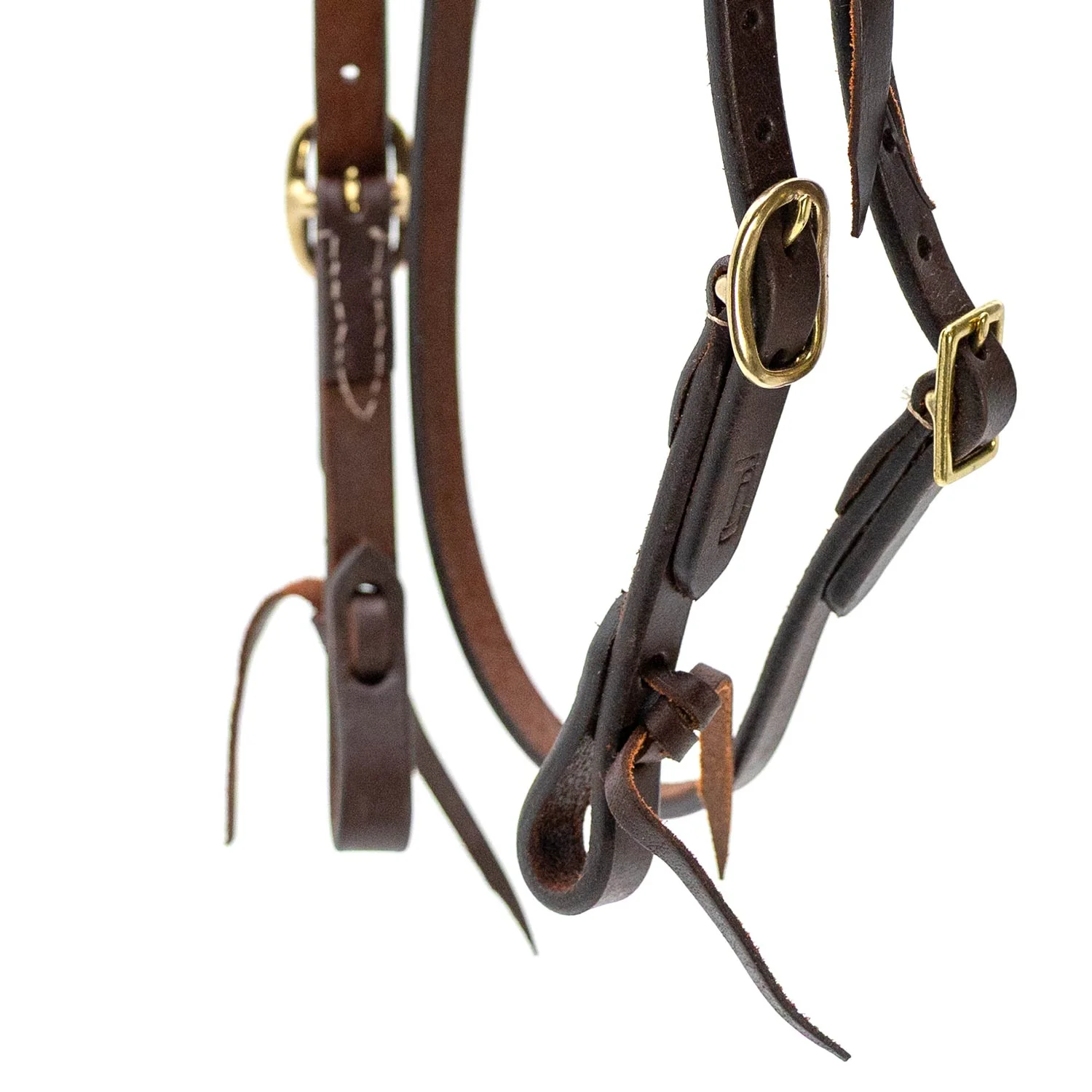 Jeffers LuxeLeather Heavy Oiled Browband Headstall with Water Tie Bit Ends for Horses - Image 3
